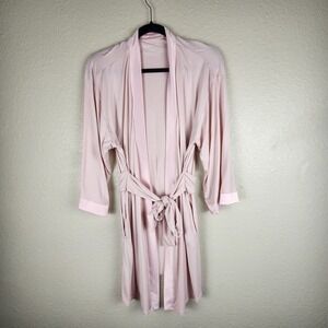 BambooYou Women's Robe Small Pink 3/4 Sleeve Lightweight Belted Loungewear Soft